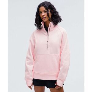 Lululemon Scuba Oversized Funnel-Neck Half Zip Long XL XXL Strawberry Milkshake